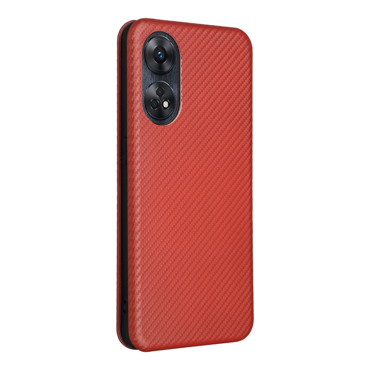 For OPPO Reno8 T 4G Carbon Fiber Texture Flip Leather Phone Case