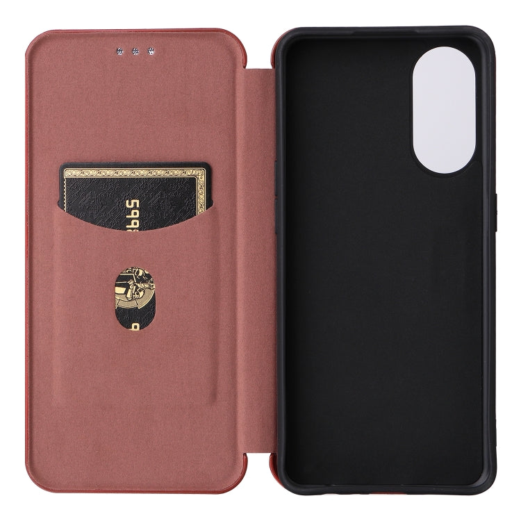 For OPPO Reno8 T 4G Carbon Fiber Texture Flip Leather Phone Case