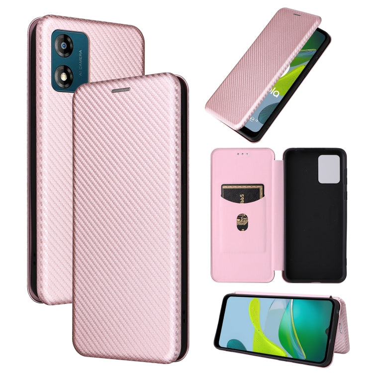 For Motorola Moto E13 4G Carbon Fiber Texture Flip Leather Phone Case
