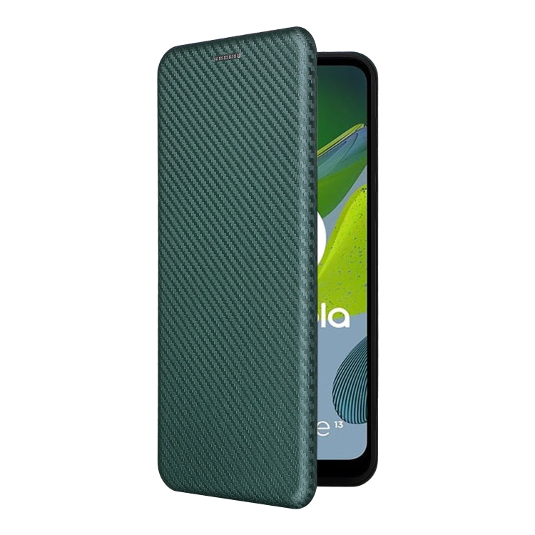 For Motorola Moto E13 4G Carbon Fiber Texture Flip Leather Phone Case