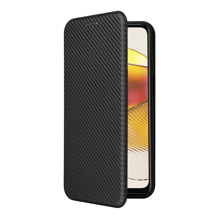 For Motorola Moto G73 5G Carbon Fiber Texture Flip Leather Phone Case