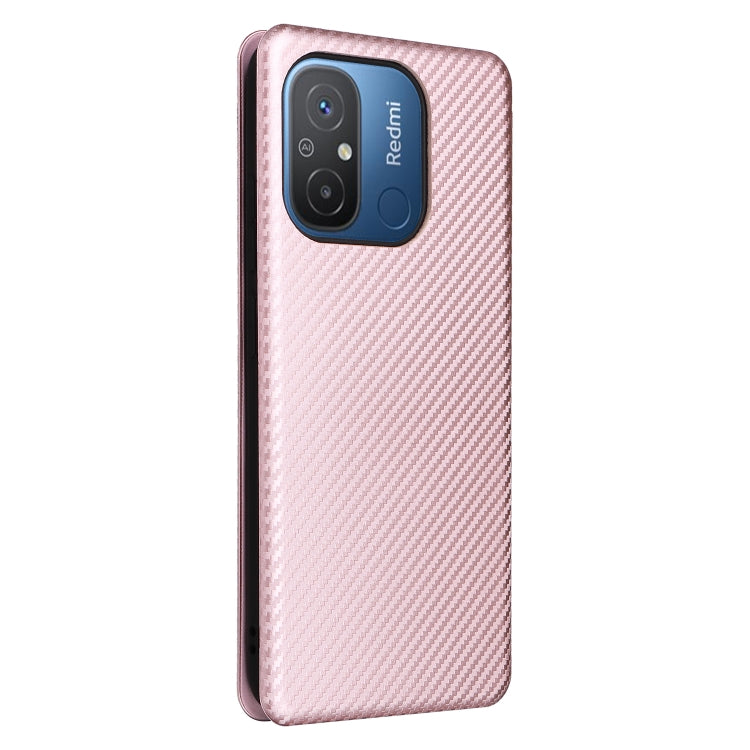 For Xiaomi Redmi 12C Carbon Fiber Texture Flip Leather Phone Case