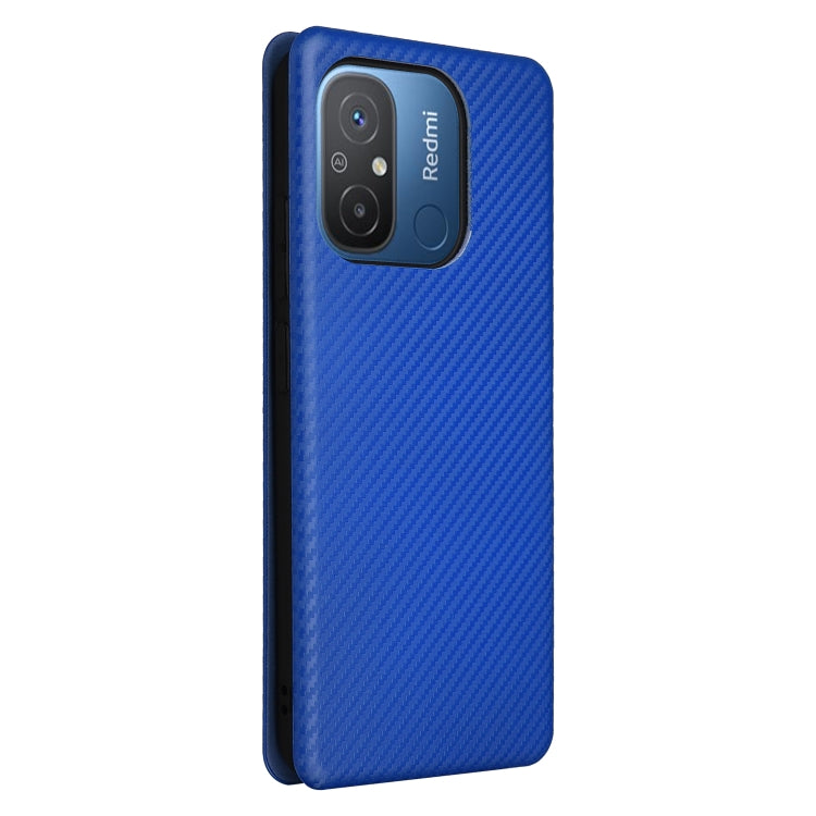 For Xiaomi Redmi 12C Carbon Fiber Texture Flip Leather Phone Case