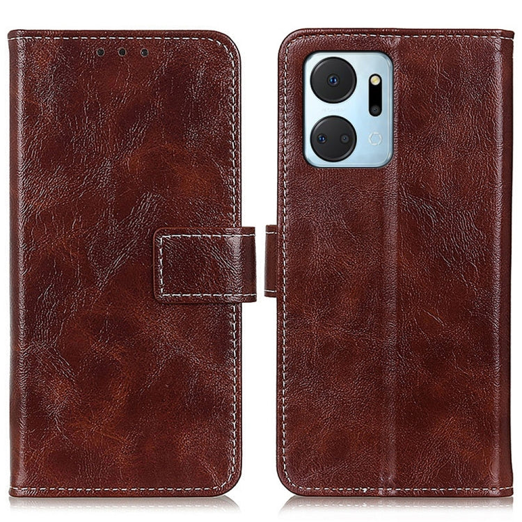 For Honor X7A Retro Crazy Horse Texture Horizontal Flip Leather Phone Case