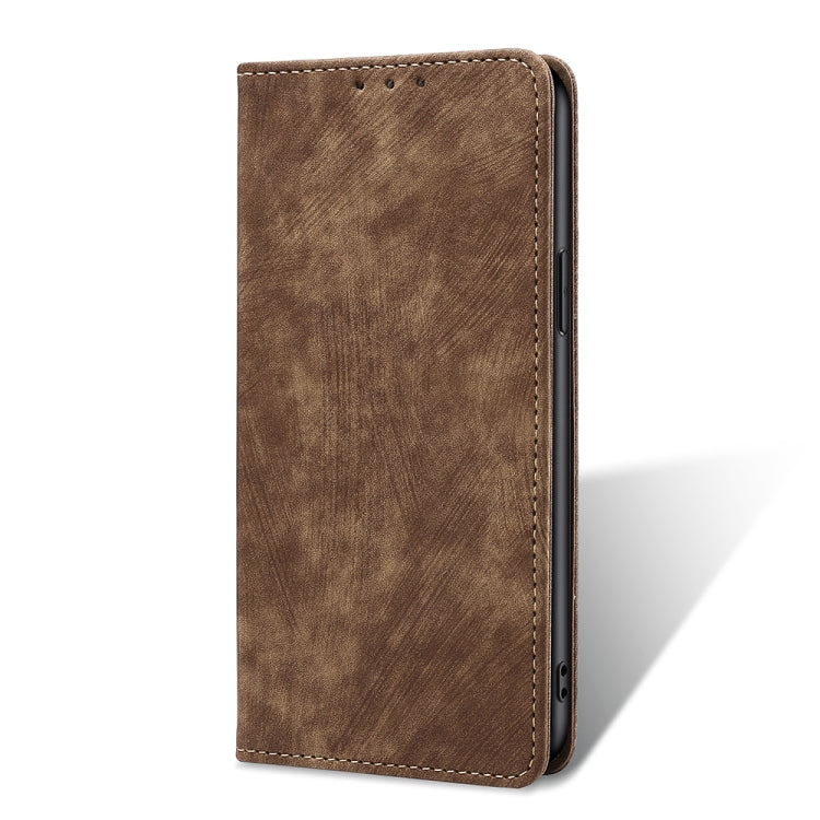 For Motorola Moto E13 4G RFID Anti-theft Brush Magnetic Leather Phone Case
