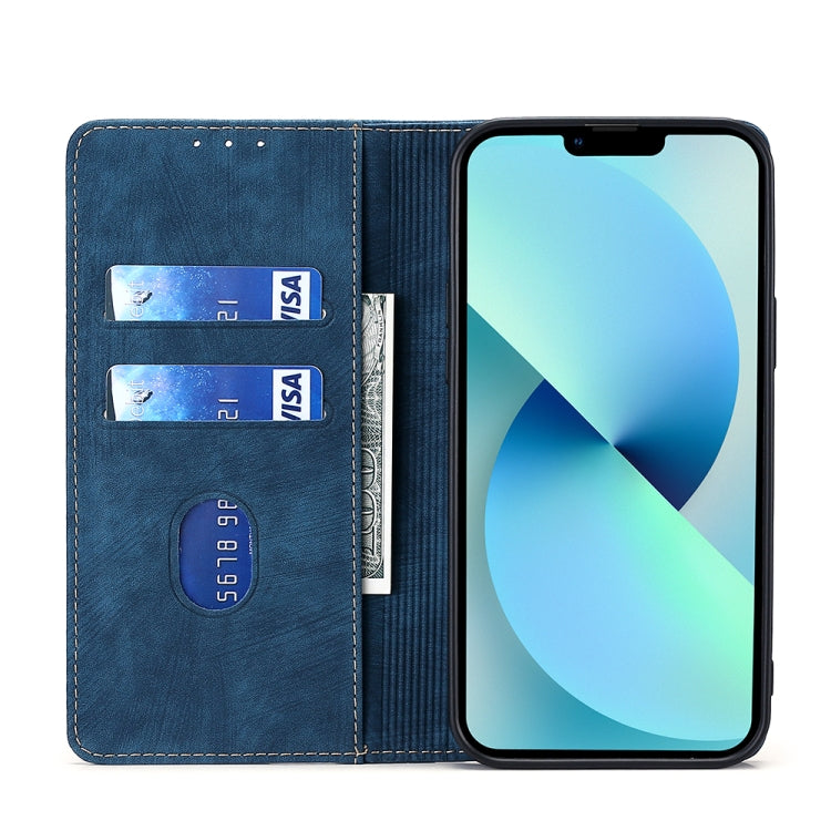 For Motorola Moto E13 4G RFID Anti-theft Brush Magnetic Leather Phone Case