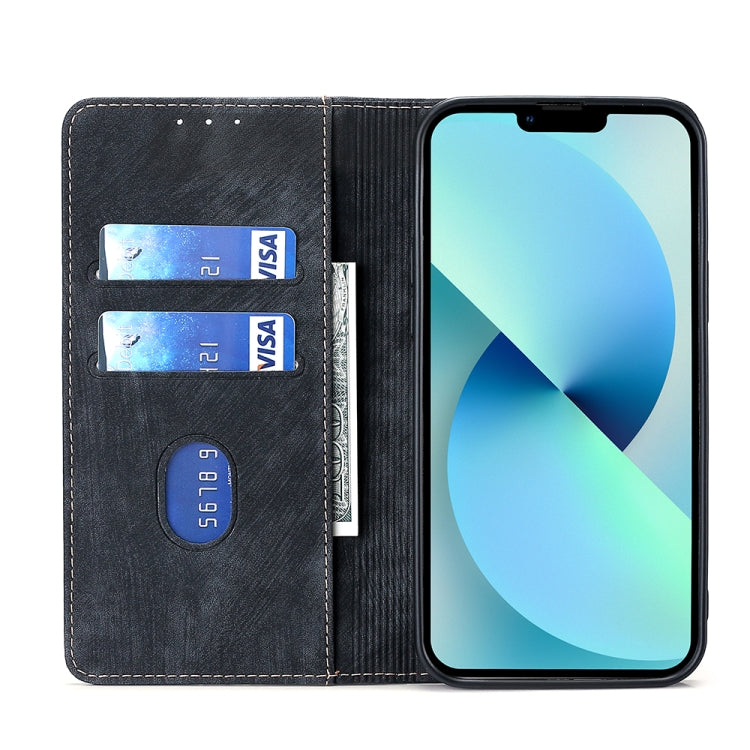 For Motorola Moto E13 4G RFID Anti-theft Brush Magnetic Leather Phone Case