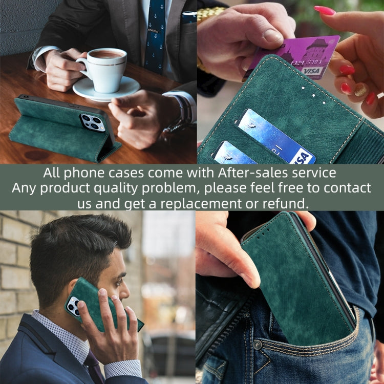 For Honor X9a 5G RFID Anti-theft Brush Magnetic Leather Phone Case
