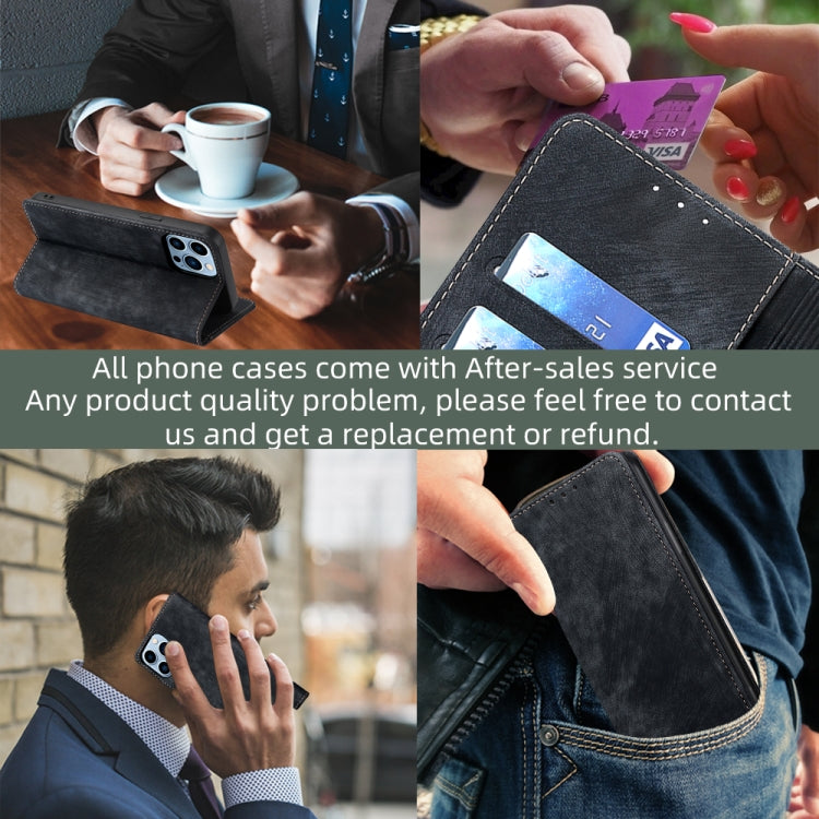 For Honor X9a 5G RFID Anti-theft Brush Magnetic Leather Phone Case