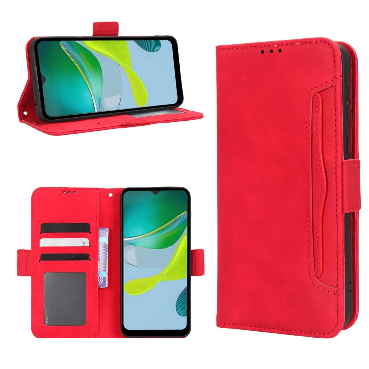 For Motorola Moto E13 4G Skin Feel Calf Texture Card Slots Leather Phone Case