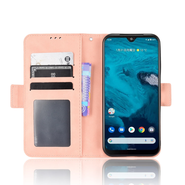 For Kyocera Android One S10 Skin Feel Calf Texture Card Slots Leather Phone Case
