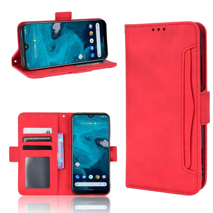 For Kyocera Android One S10 Skin Feel Calf Texture Card Slots Leather Phone Case