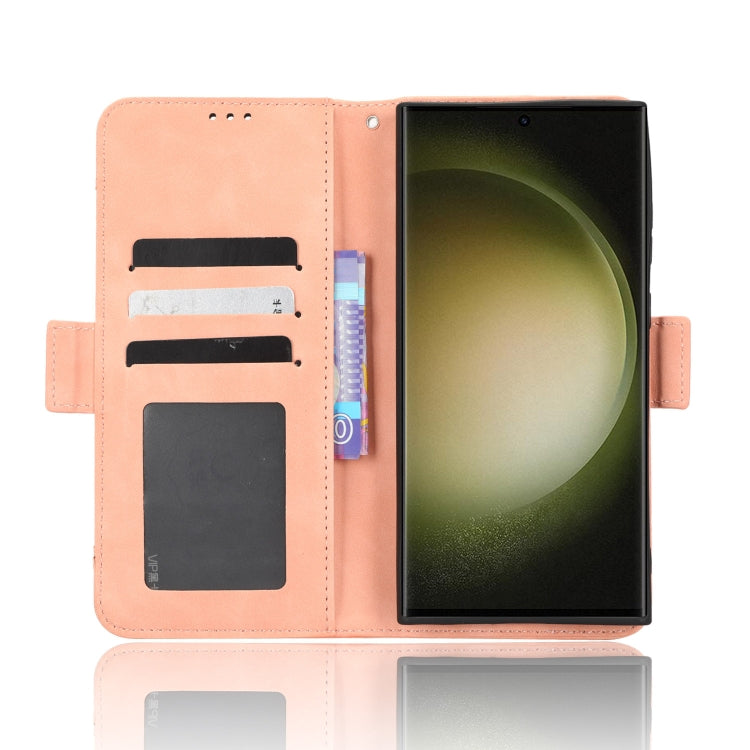 For Samsung Galaxy S23 Ultra 5G Skin Feel Calf Texture Card Slots Leather Phone Case