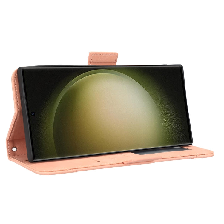 For Samsung Galaxy S23 Ultra 5G Skin Feel Calf Texture Card Slots Leather Phone Case