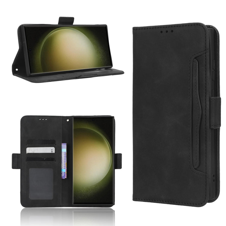 For Samsung Galaxy S23 Ultra 5G Skin Feel Calf Texture Card Slots Leather Phone Case