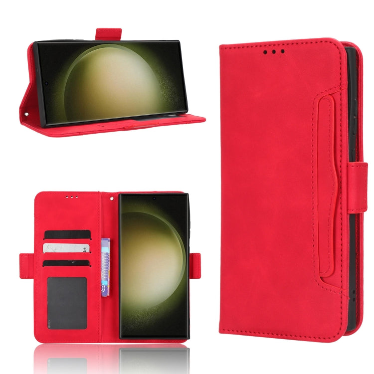 For Samsung Galaxy S23 Ultra 5G Skin Feel Calf Texture Card Slots Leather Phone Case
