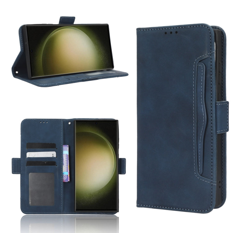 For Samsung Galaxy S23 Ultra 5G Skin Feel Calf Texture Card Slots Leather Phone Case