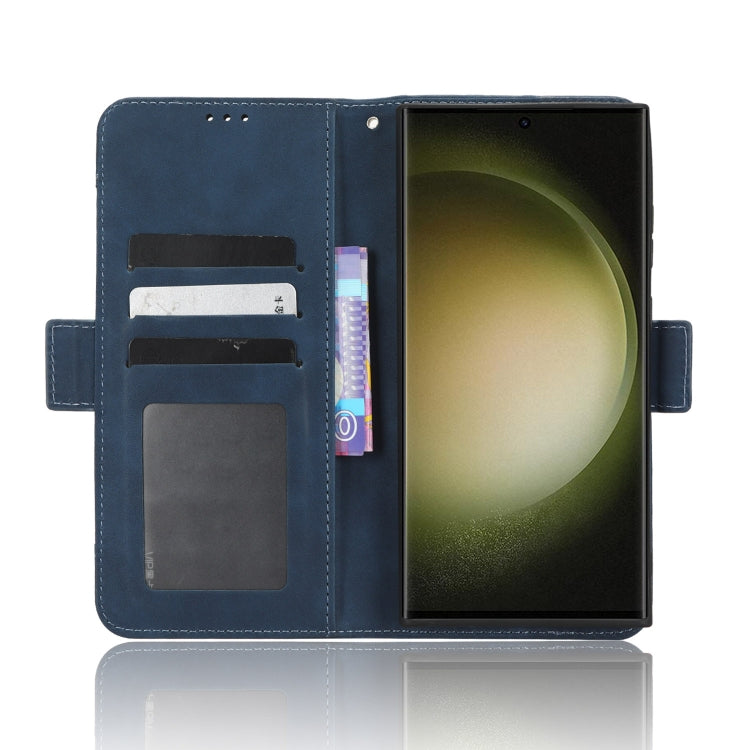 For Samsung Galaxy S23 Ultra 5G Skin Feel Calf Texture Card Slots Leather Phone Case