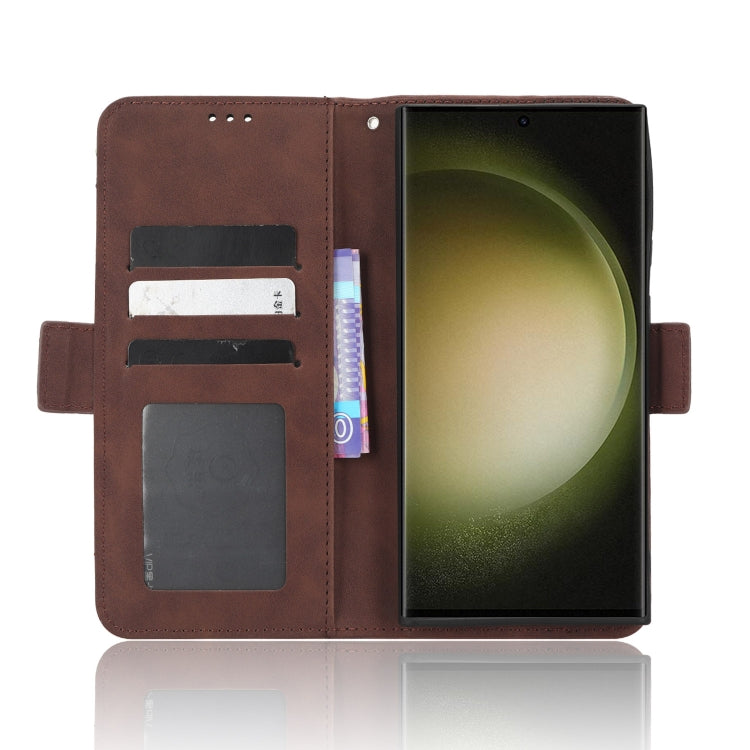 For Samsung Galaxy S23 Ultra 5G Skin Feel Calf Texture Card Slots Leather Phone Case