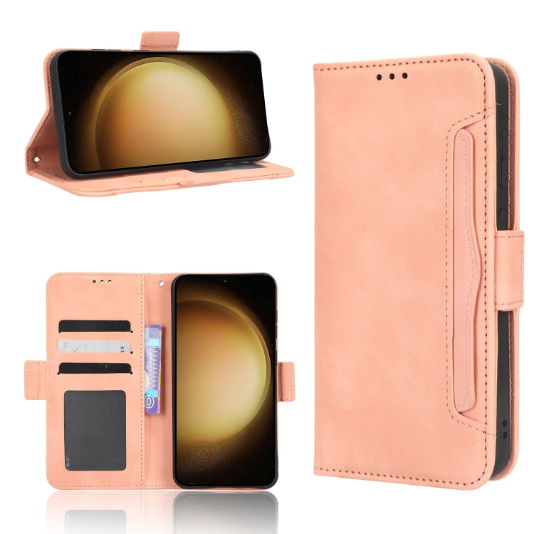 For Samsung Galaxy S23 5G Skin Feel Calf Texture Card Slots Leather Phone Case