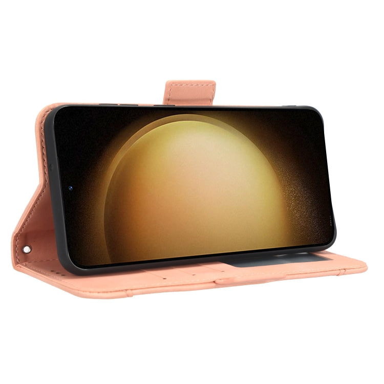 For Samsung Galaxy S23 5G Skin Feel Calf Texture Card Slots Leather Phone Case