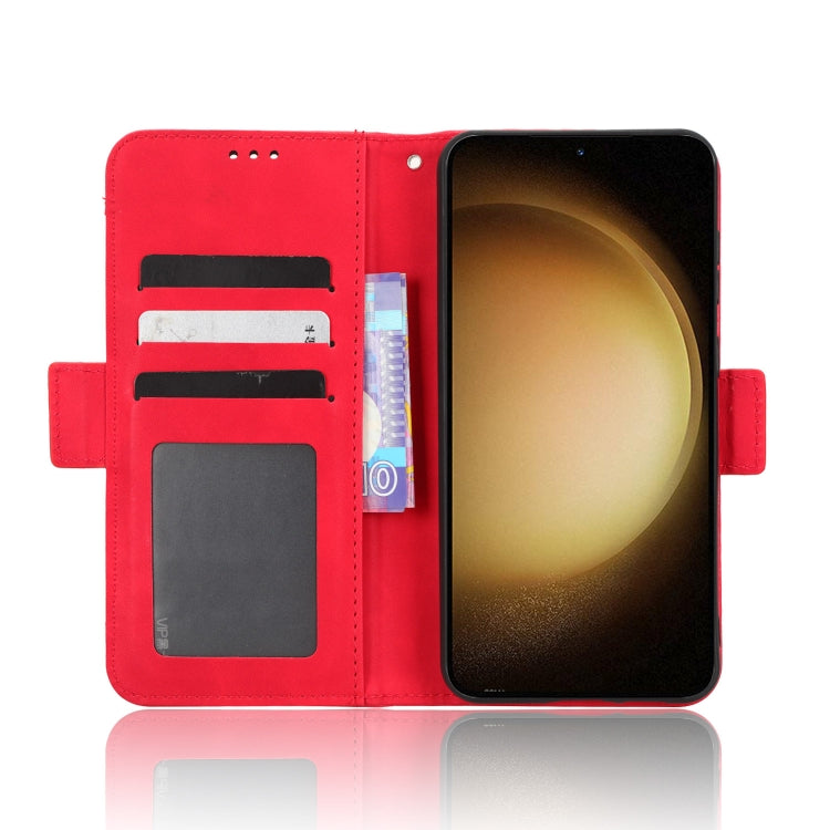 For Samsung Galaxy S23 5G Skin Feel Calf Texture Card Slots Leather Phone Case