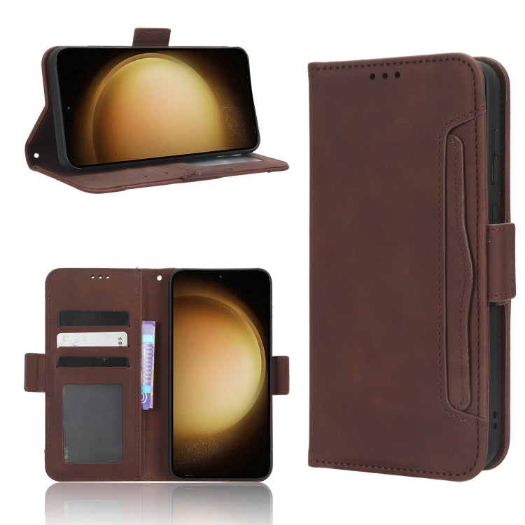 For Samsung Galaxy S23 5G Skin Feel Calf Texture Card Slots Leather Phone Case
