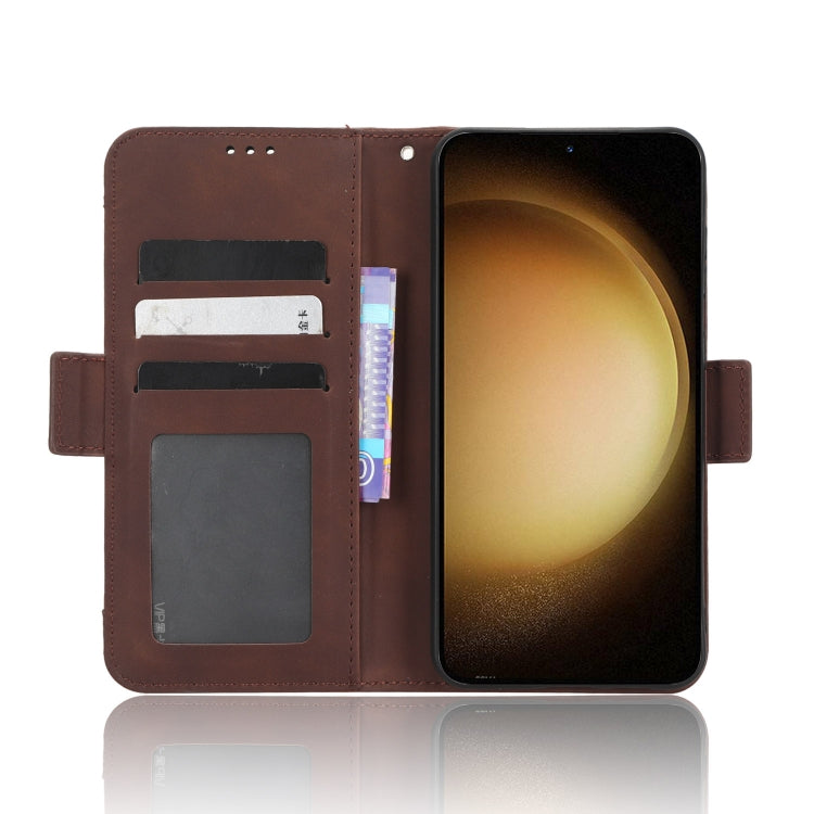 For Samsung Galaxy S23 5G Skin Feel Calf Texture Card Slots Leather Phone Case