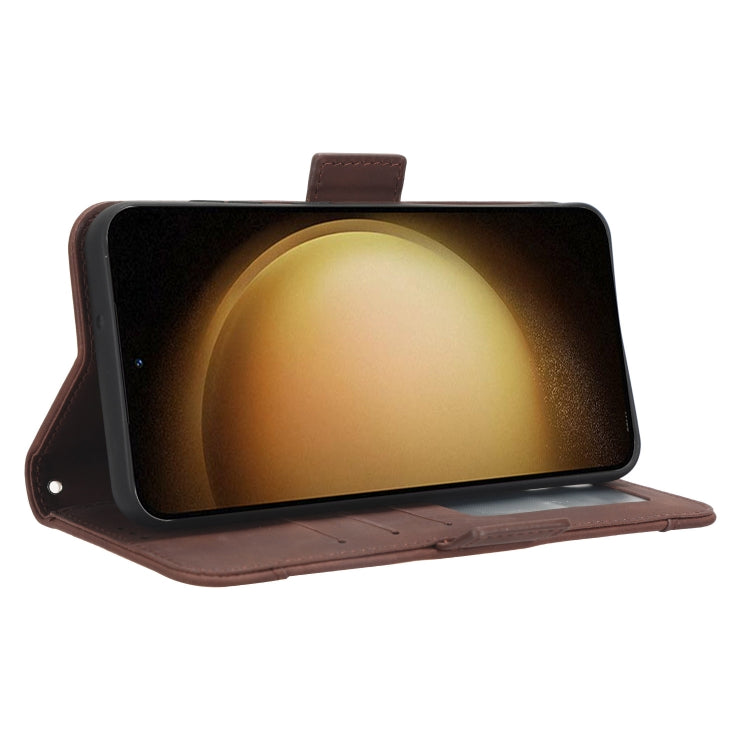 For Samsung Galaxy S23 5G Skin Feel Calf Texture Card Slots Leather Phone Case