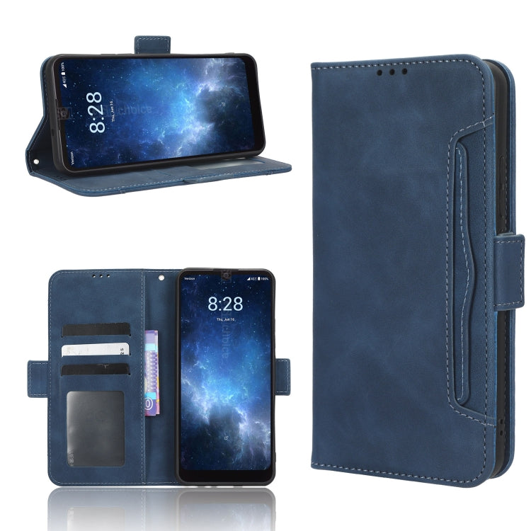 For Sharp Rouvo V Skin Feel Calf Texture Card Slots Leather Phone Case