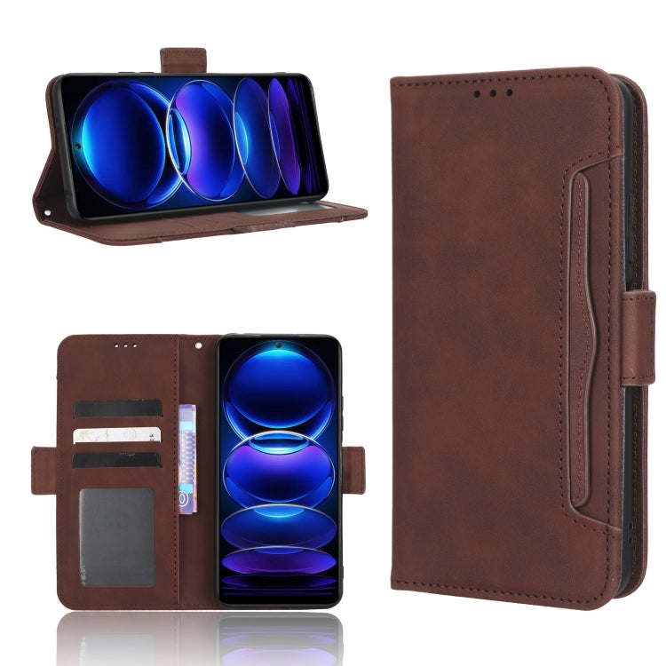 For Xiaomi Poco X5 5G / Redmi Note 12 5G Skin Feel Calf Texture Card Slots Leather Phone Case
