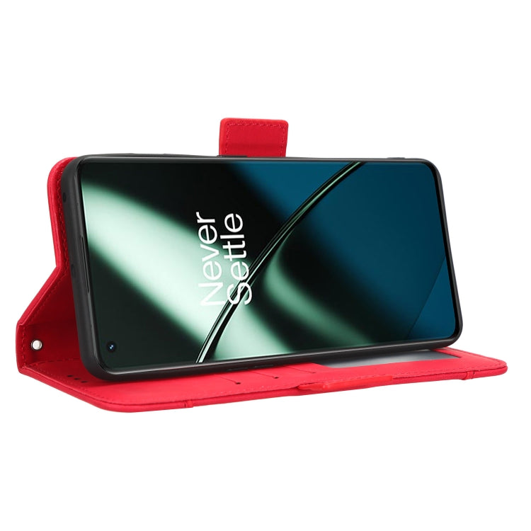 For OnePlus 11 5G Skin Feel Calf Texture Card Slots Leather Phone Case