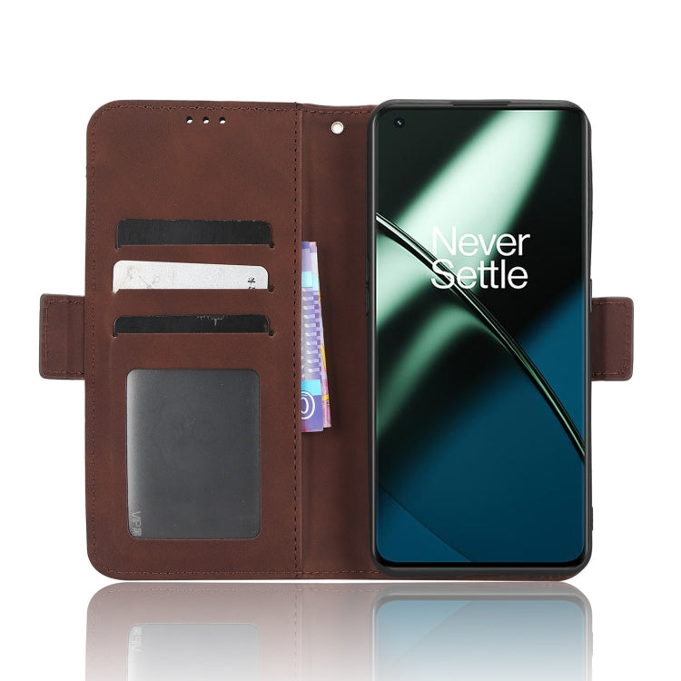 For OnePlus 11 5G Skin Feel Calf Texture Card Slots Leather Phone Case