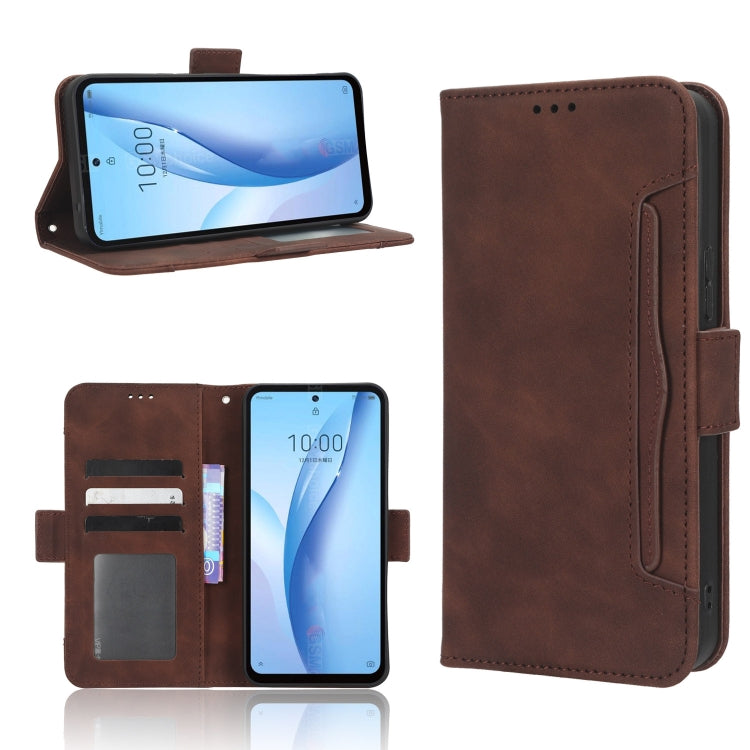 For ZTE Libero 5G III Skin Feel Calf Texture Card Slots Leather Phone Case