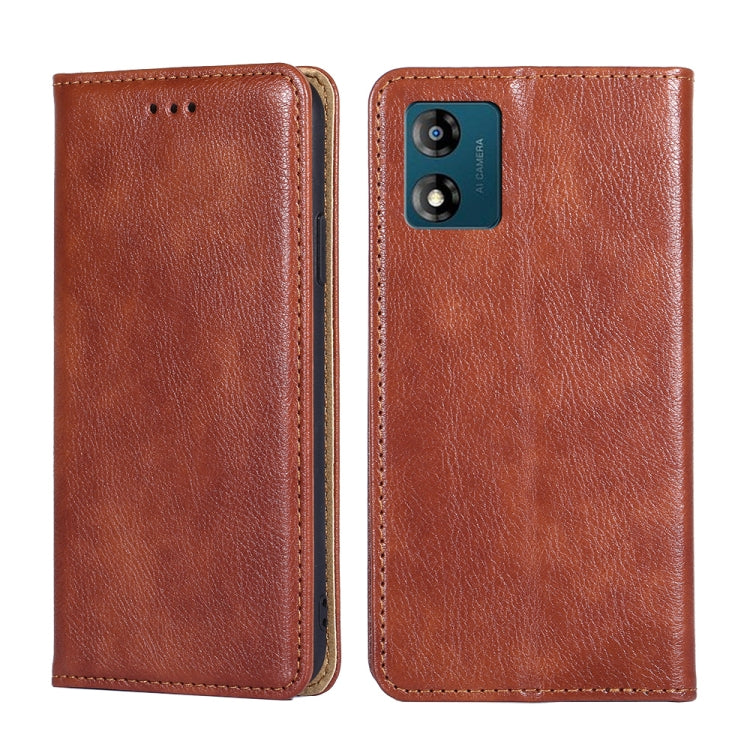 For Motorola Moto E13 4G Gloss Oil Solid Color Magnetic Leather Phone Case