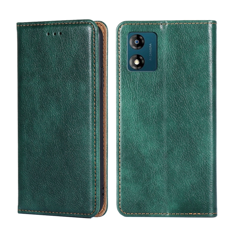 For Motorola Moto E13 4G Gloss Oil Solid Color Magnetic Leather Phone Case