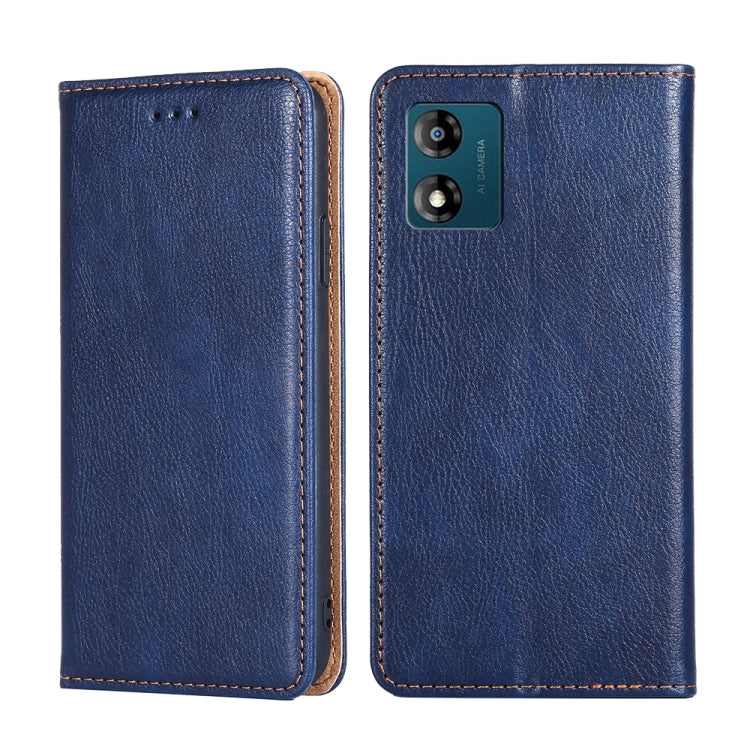 For Motorola Moto E13 4G Gloss Oil Solid Color Magnetic Leather Phone Case