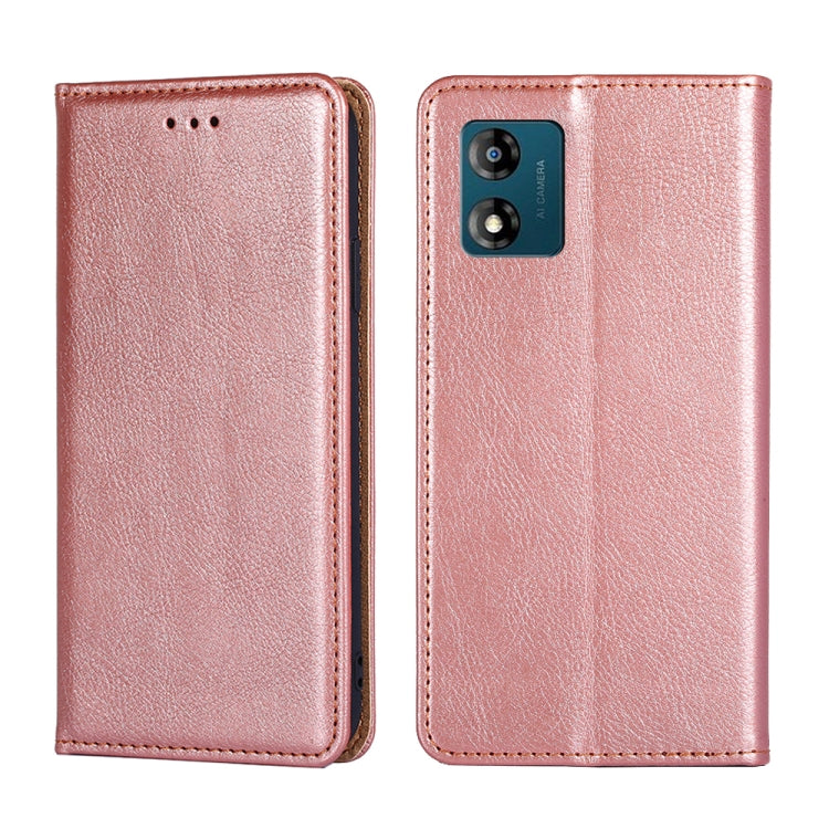 For Motorola Moto E13 4G Gloss Oil Solid Color Magnetic Leather Phone Case