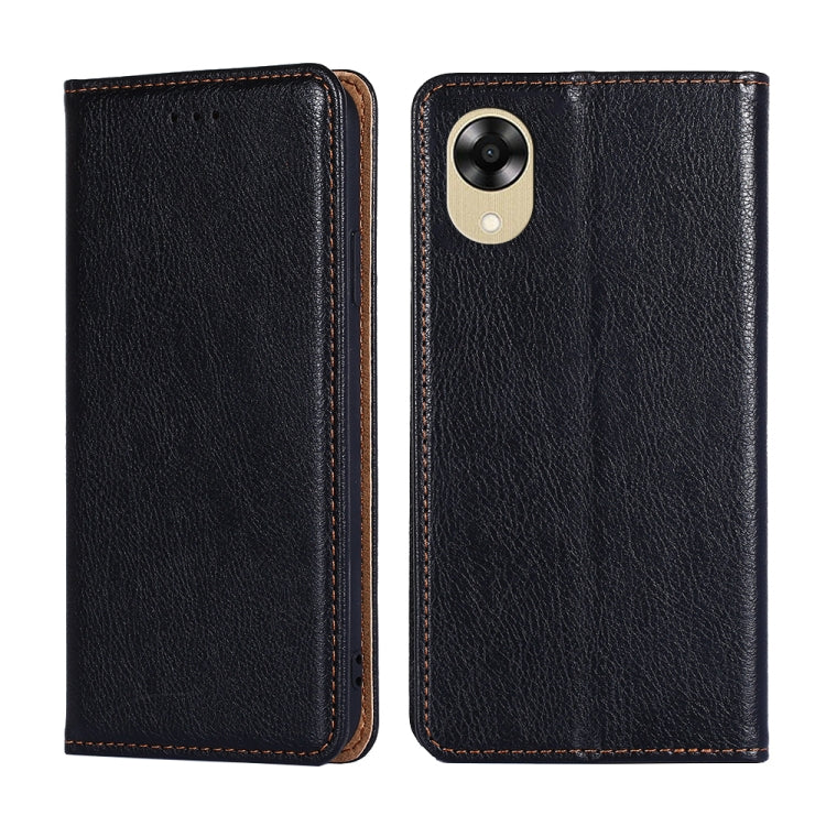 For OPPO A17k Gloss Oil Solid Color Magnetic Leather Phone Case