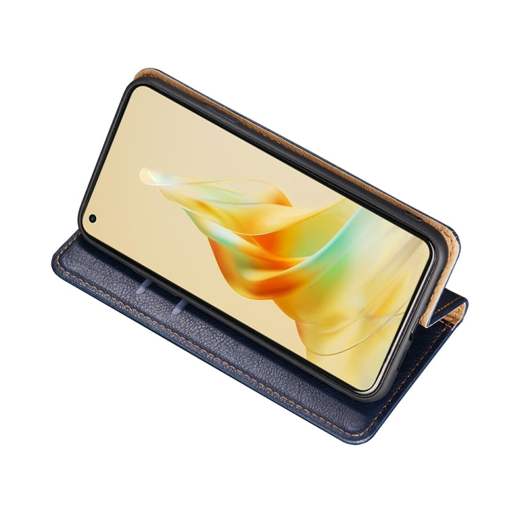 For OPPO A17k Gloss Oil Solid Color Magnetic Leather Phone Case