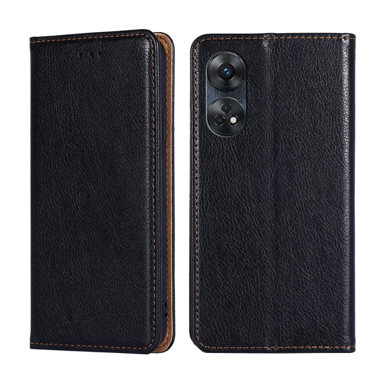 For OPPO Reno8 T 4G Gloss Oil Solid Color Magnetic Leather Phone Case