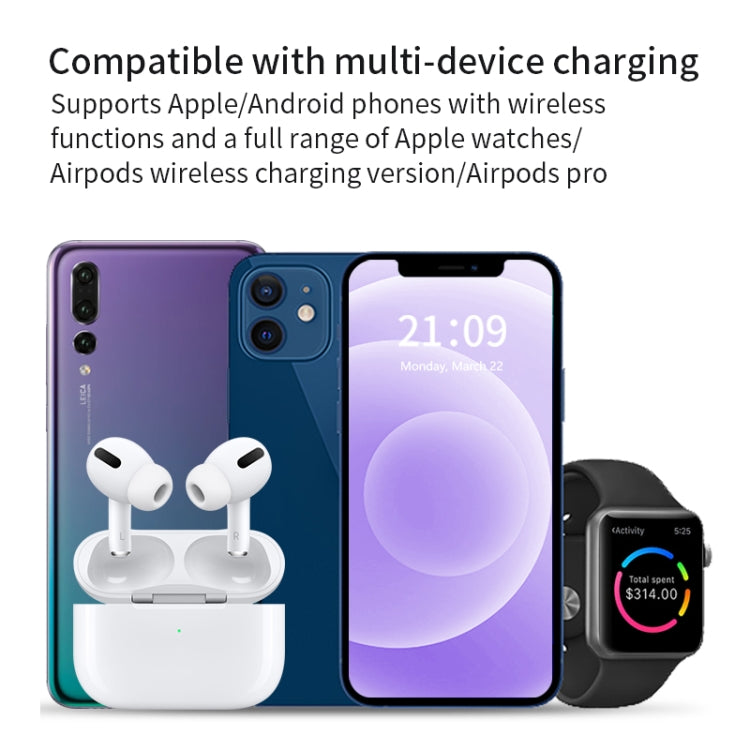 X455 15W 3 in 1 Foldable Wireless Charger(Black)