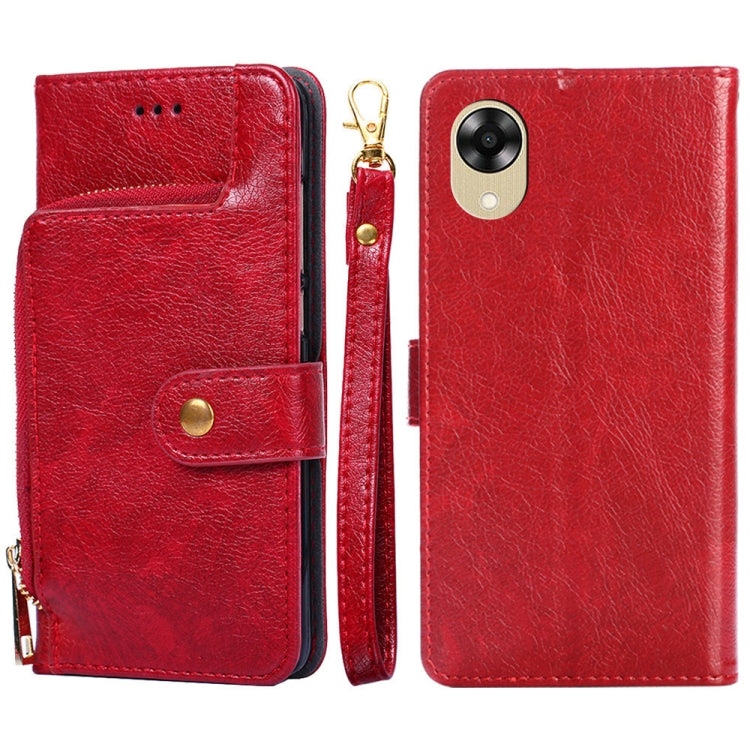 For OPPO A17k Zipper Bag Leather Phone Case
