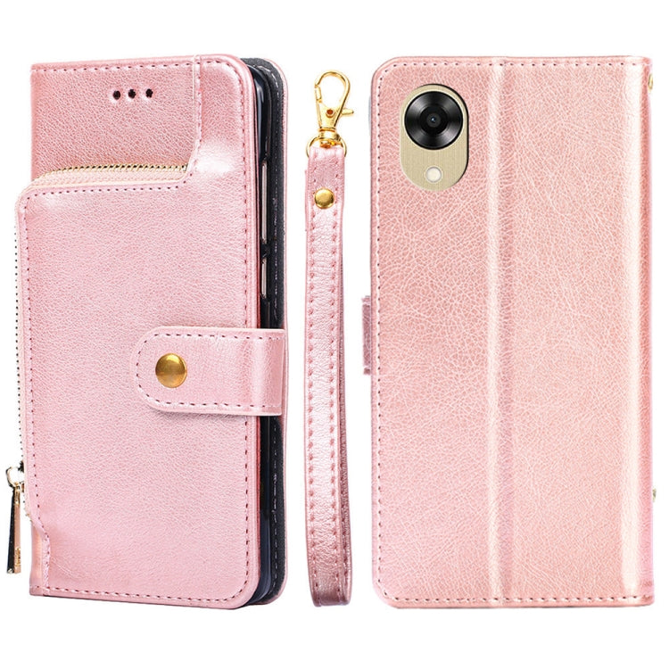 For OPPO A17k Zipper Bag Leather Phone Case
