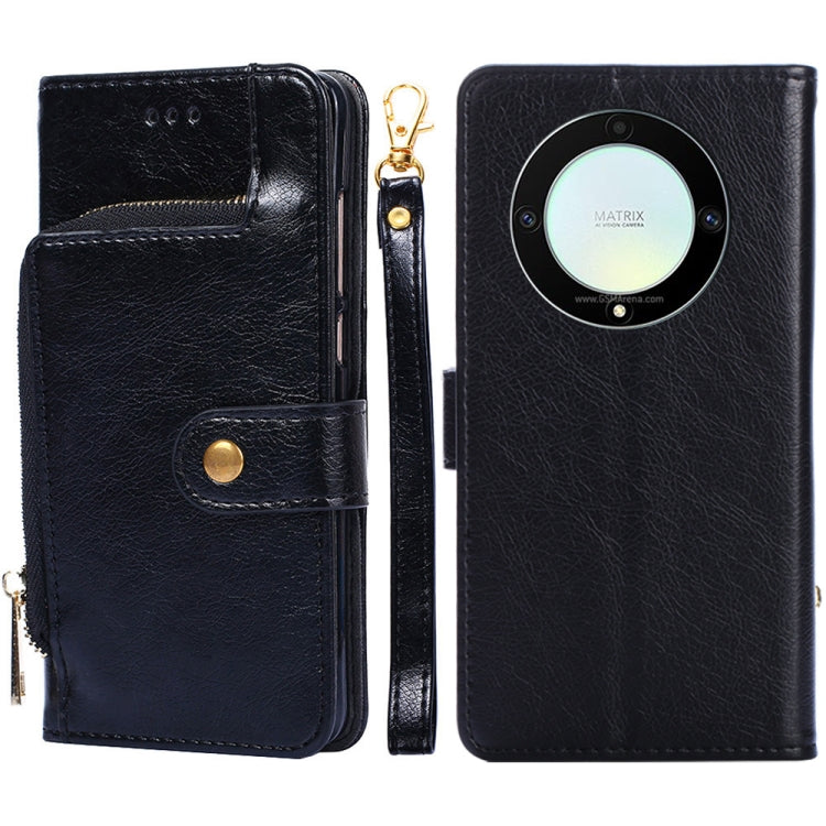 For Honor X9a 5G Zipper Bag Leather Phone Case
