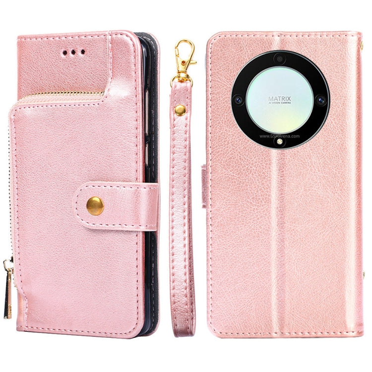 For Honor X9a 5G Zipper Bag Leather Phone Case