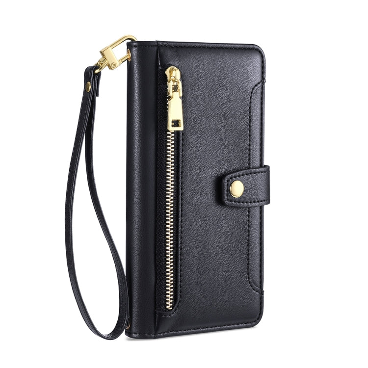 For Motorola Moto E13 4G Sheep Texture Cross-body Zipper Wallet Leather Phone Case