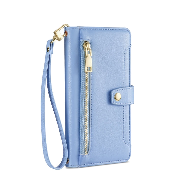 For OPPO Reno8 T 4G Sheep Texture Cross-body Zipper Wallet Leather Phone Case