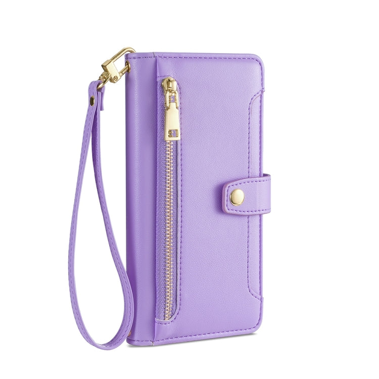 For OPPO Reno8 T 4G Sheep Texture Cross-body Zipper Wallet Leather Phone Case