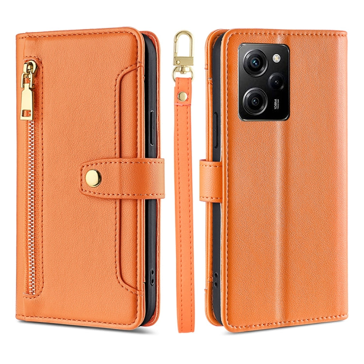 For Xiaomi Poco X5 Pro / Redmi Note 12 Pro Speed Sheep Texture Cross-body Zipper Wallet Leather Phone Case